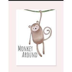 Kids Wall Art "Monkey Around" Motivational Quote